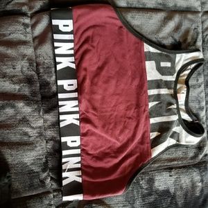 Pink large sports bra